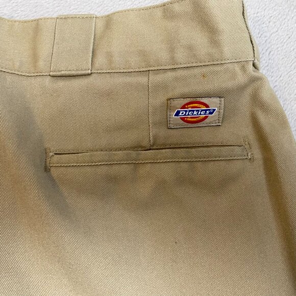 Dickies Men's Work Pants 41x29 Measured Flat Front Beige Durable Blend - Picture 9 of 12